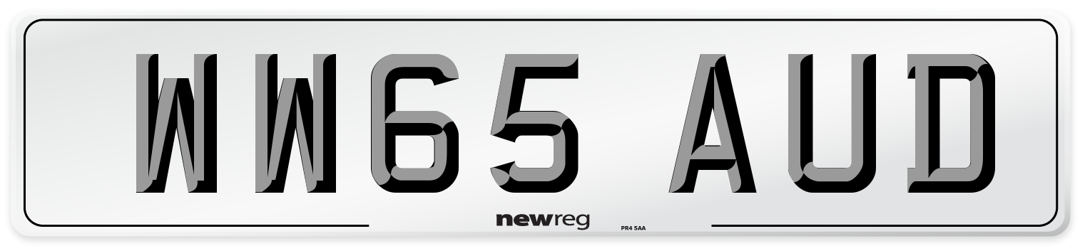 WW65 AUD Number Plate from New Reg